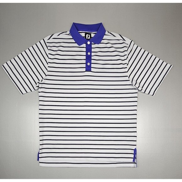 FootJoy Mens Medium Golf Polo Shirt Performance. Purple, Black, White.‎ - Picture 1 of 5